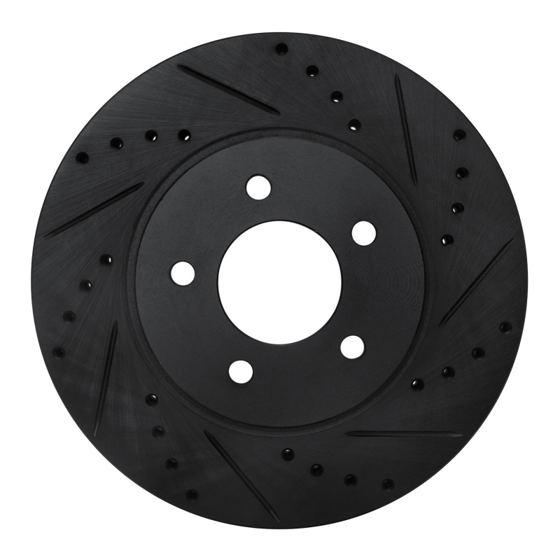 Ford Escape Brake Rotor (1) - Front Right - R1 Concepts - Drilled & Slotted - Black - `05-`12